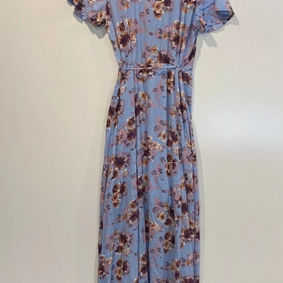 NWT Mia & Tess Floral‎ Long Wrap Dress Womens Size Medium (1236) - Picture 2 of 6